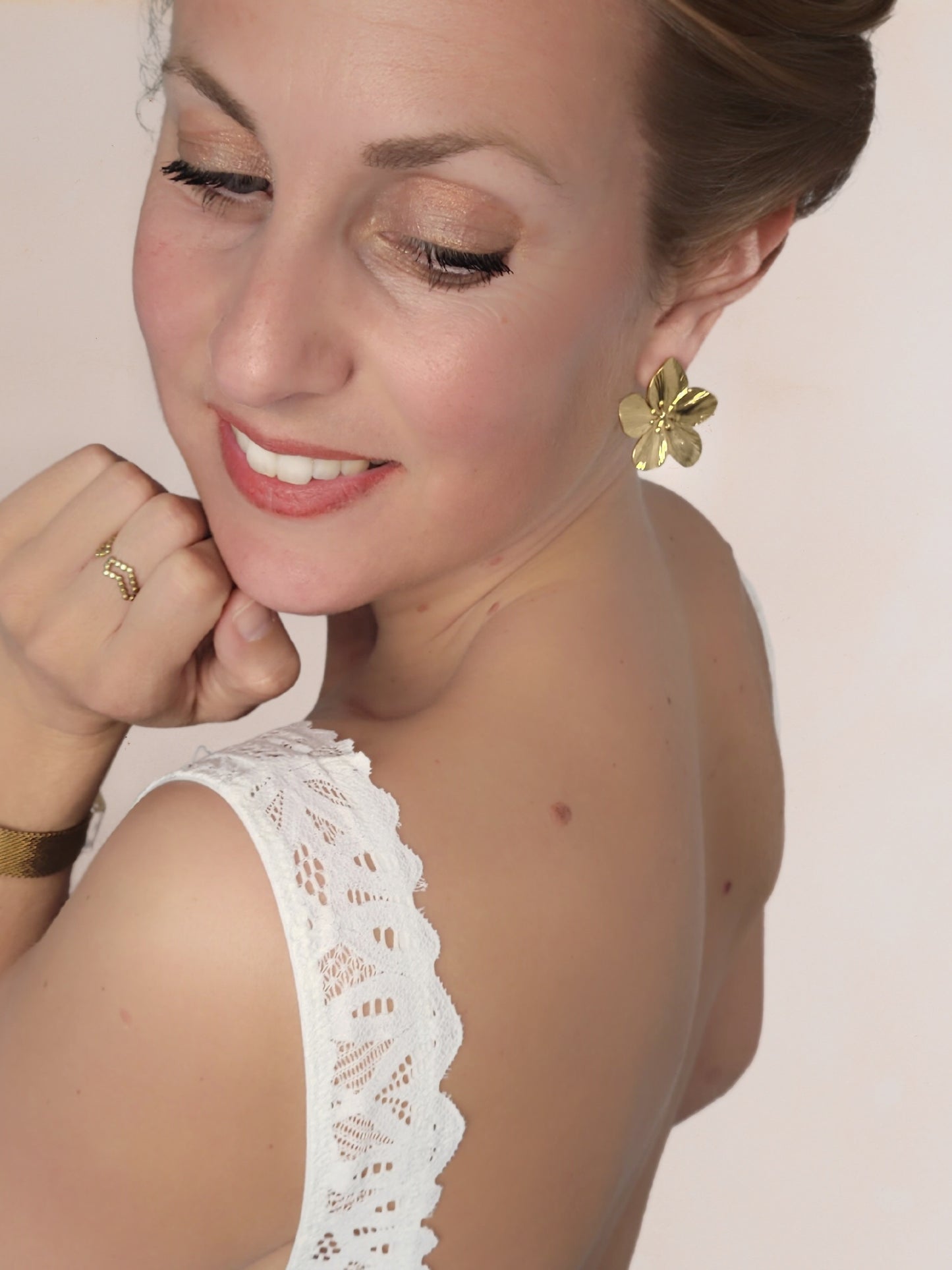 boucles d'oreilles mariée fleur