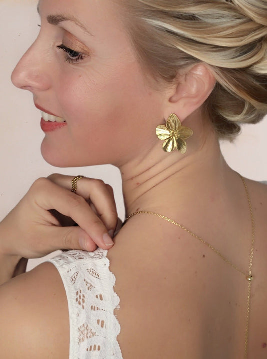 boucles d'oreilles mariage fleur