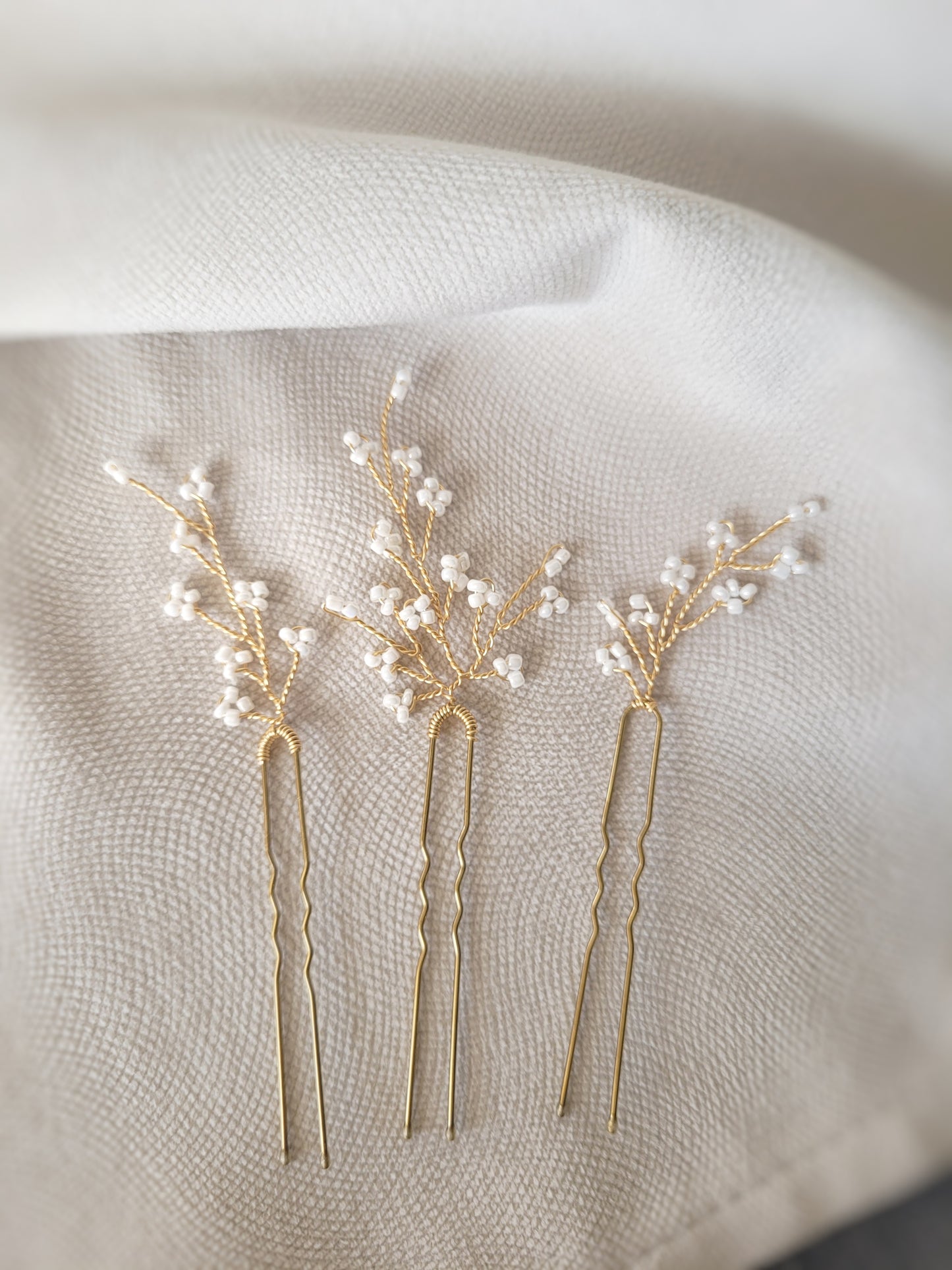 Epingles à cheveux mariage perles blanches