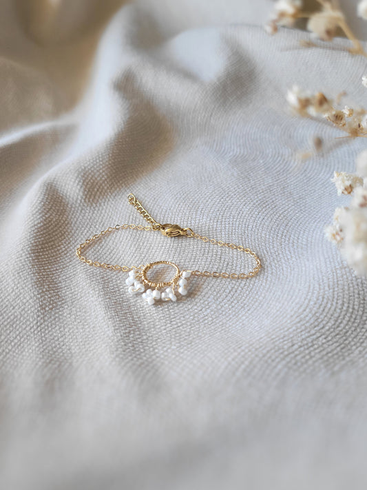 Braclet mariage perles blanches