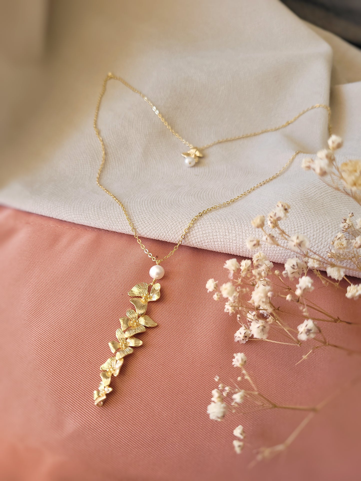 bijoux de créateur mariage fleur et perles de culture