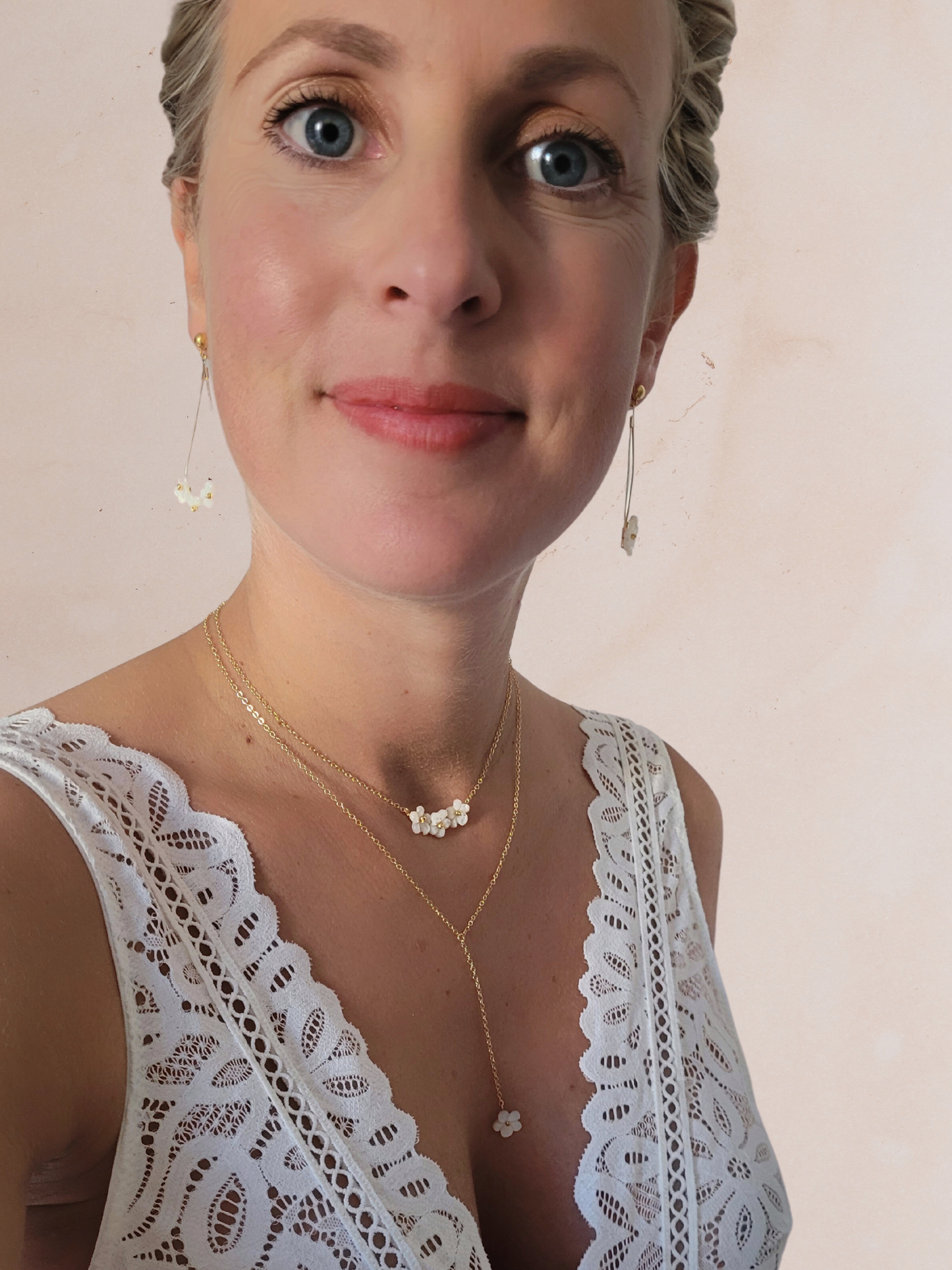 Collier mariage triple fleur - ROMY