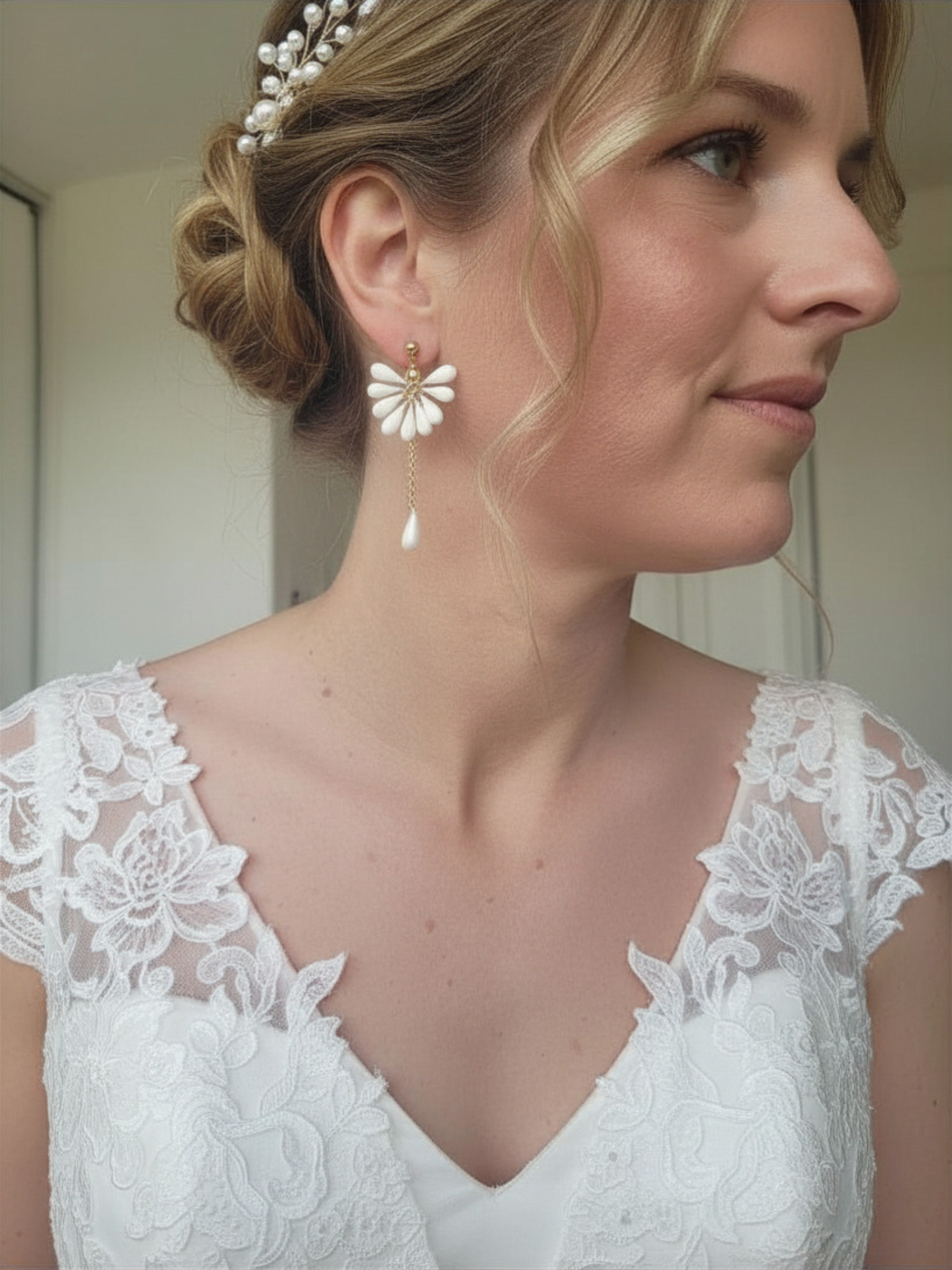 boucles d'oreilles mariage chic et romantique