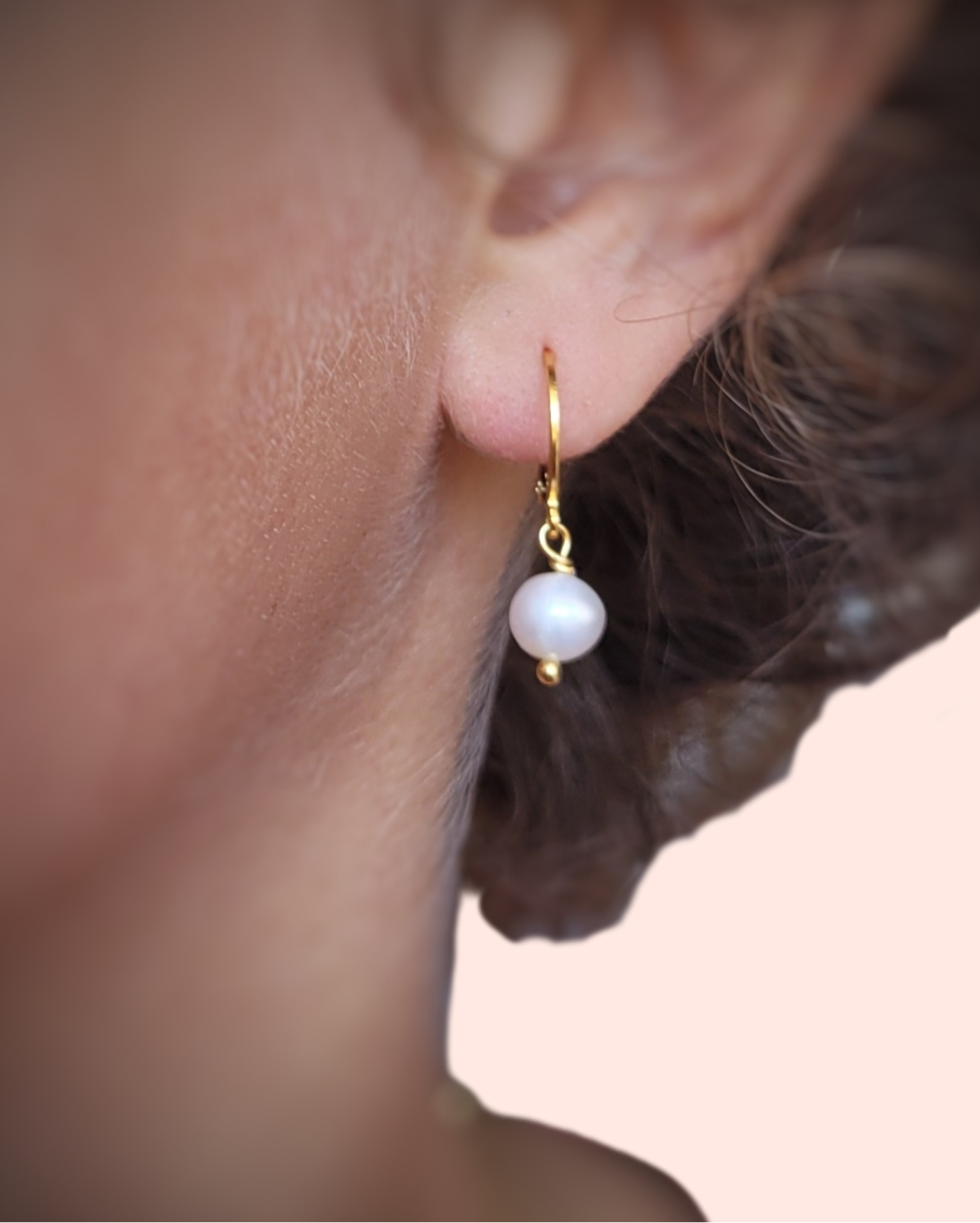 boucles d'oreille mariée perle simple minimaliste
