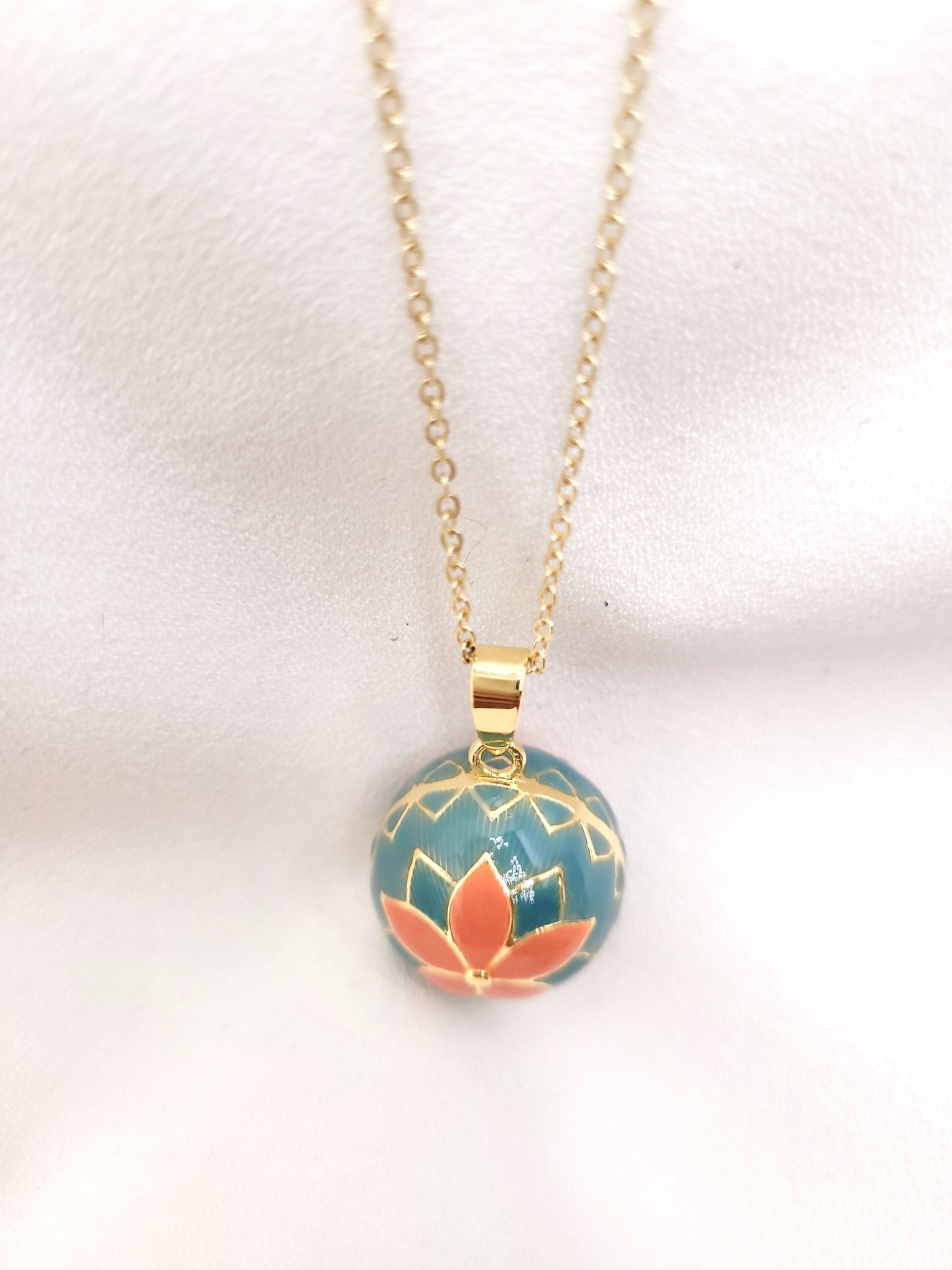 bola de grossesse bleu et orange corail