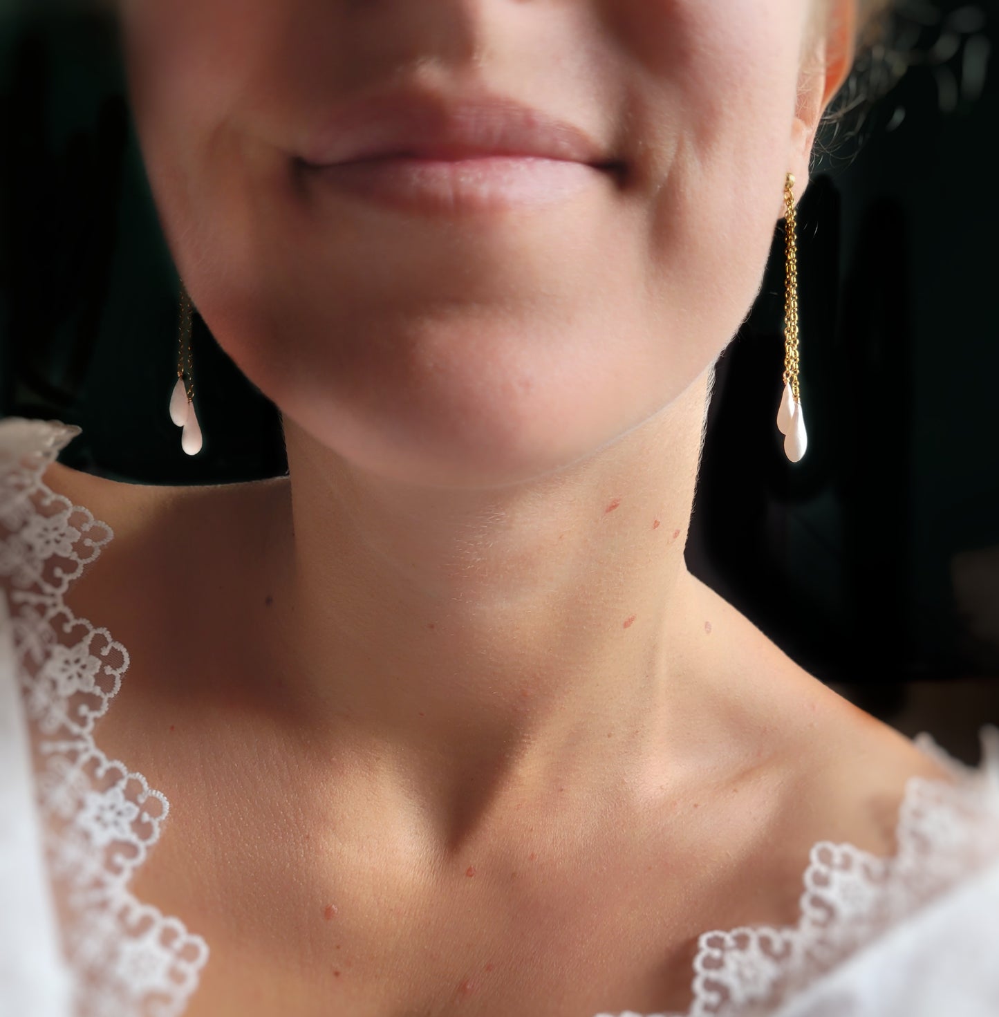 boucles d'oreilles longues mariage