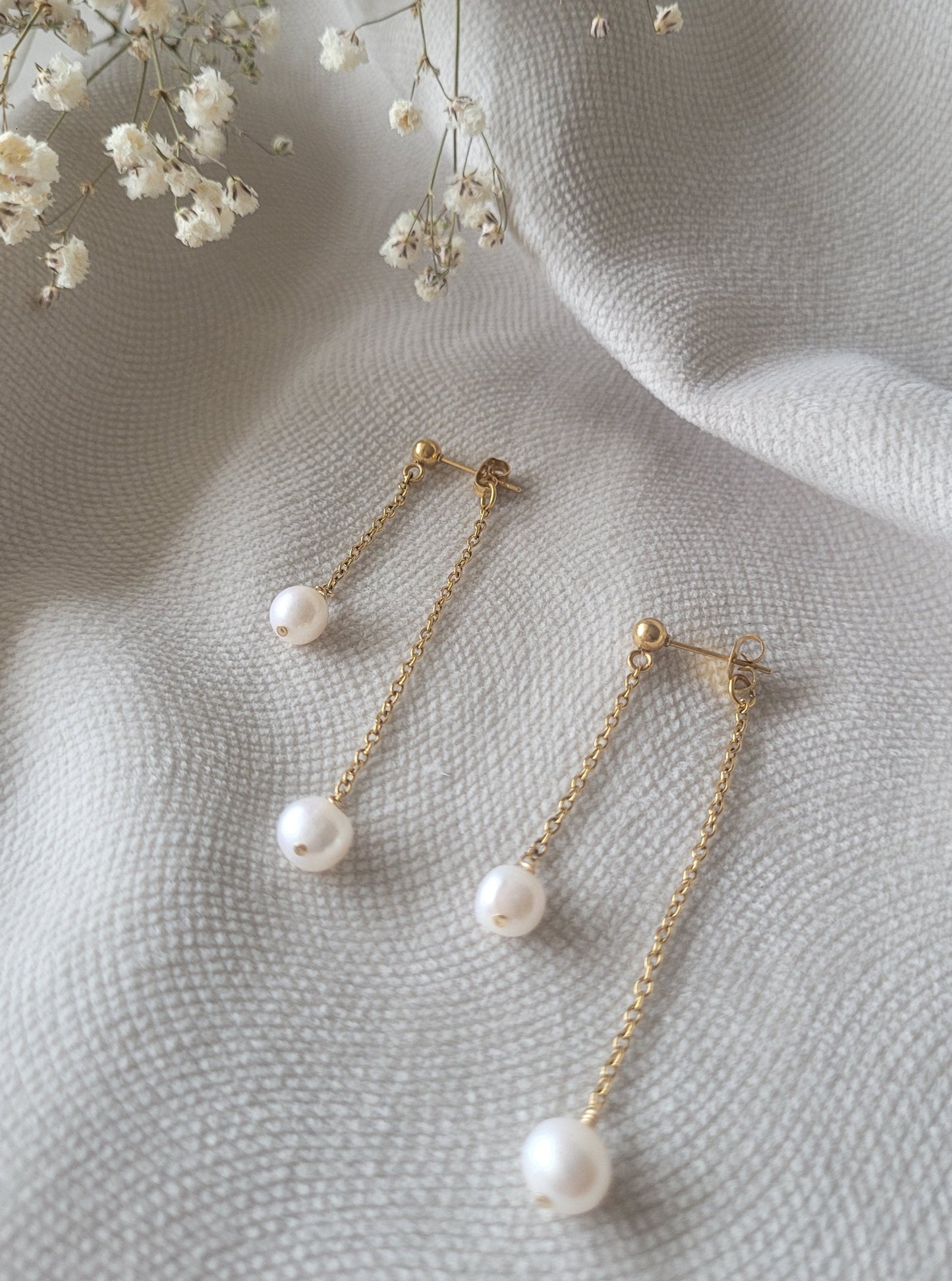 Boucles d'oreilles pendantes perles - JOY