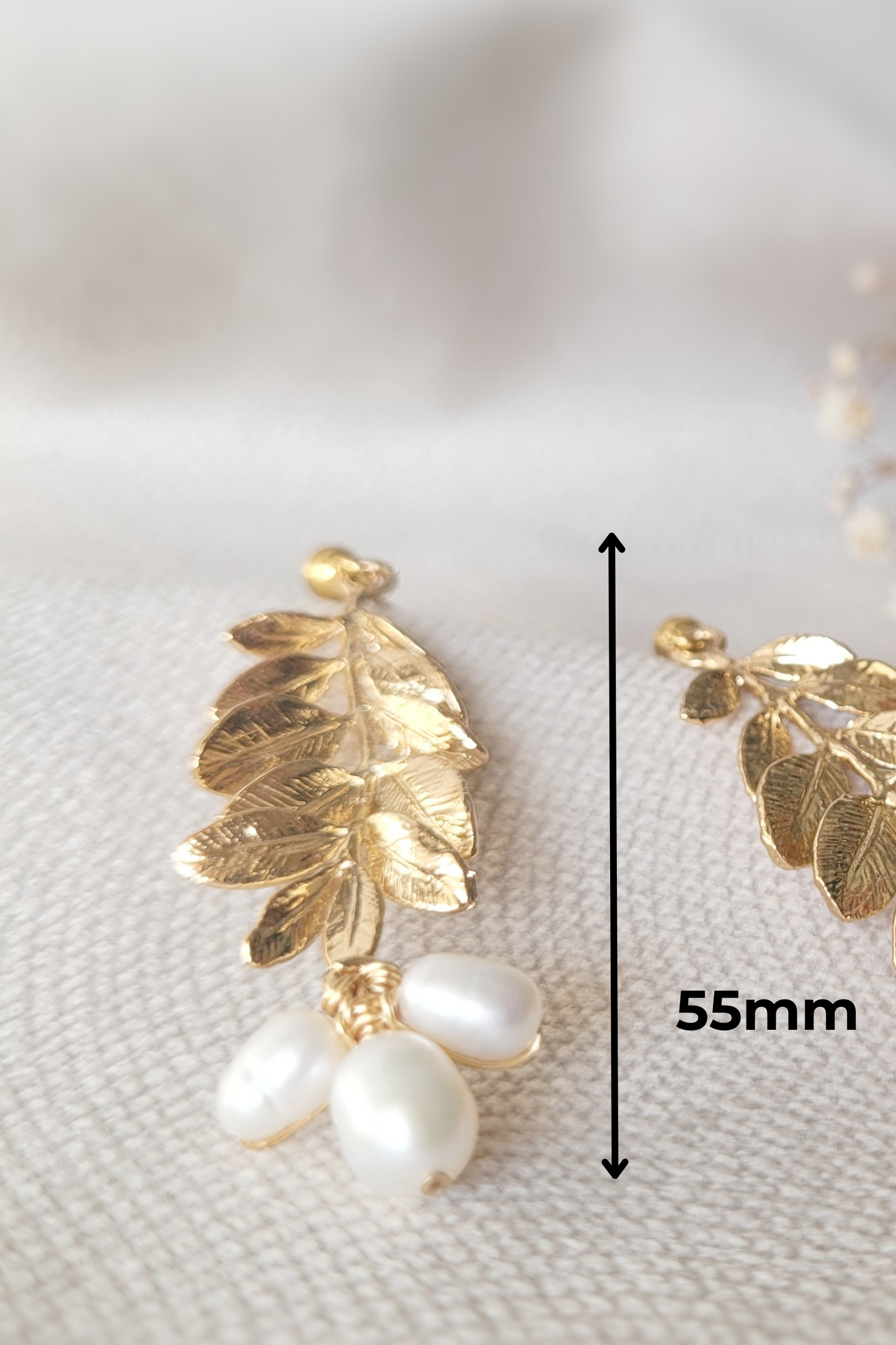 Boucles d'oreilles pendantes brin d'olivier - OLIVIA
