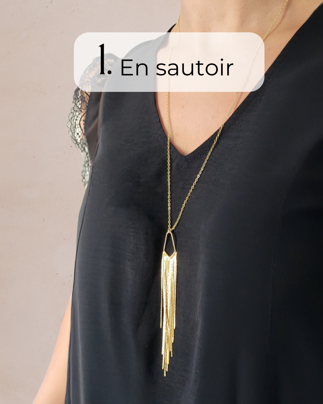 Collier de dos frange de chaînes pendantes - NIAGARA