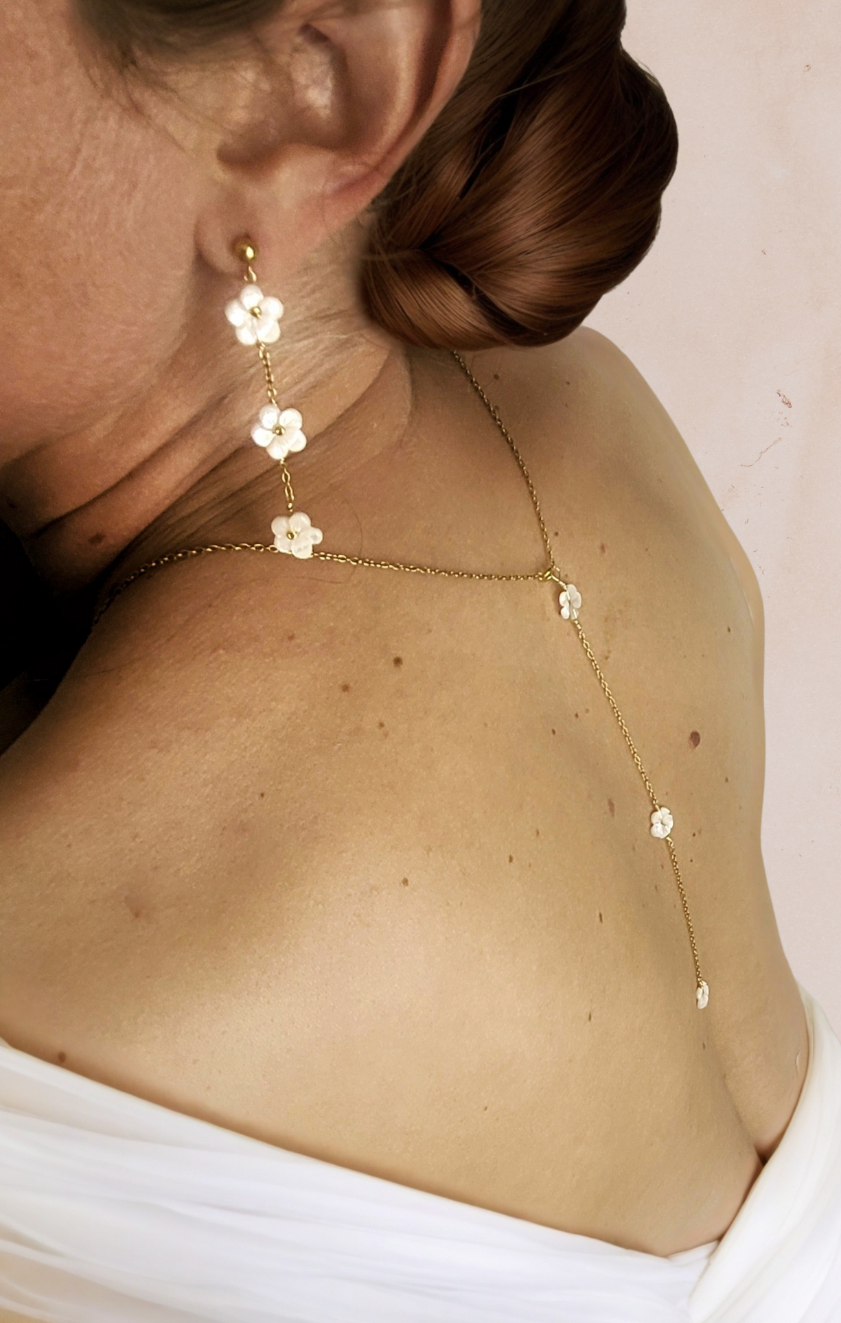 Parure bijoux mariage fleur blanche