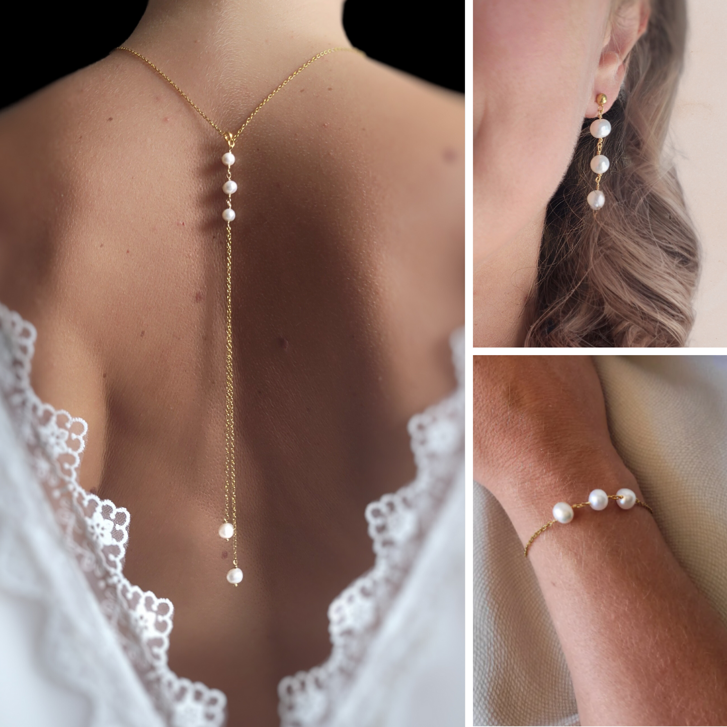 Parure bijoux mariage perles d'eau douce