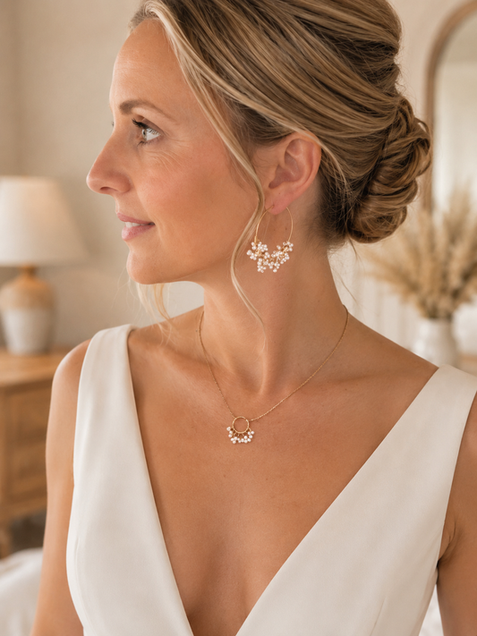 Collier mariage petites perles nacrées - MINI GYPSOPHILE