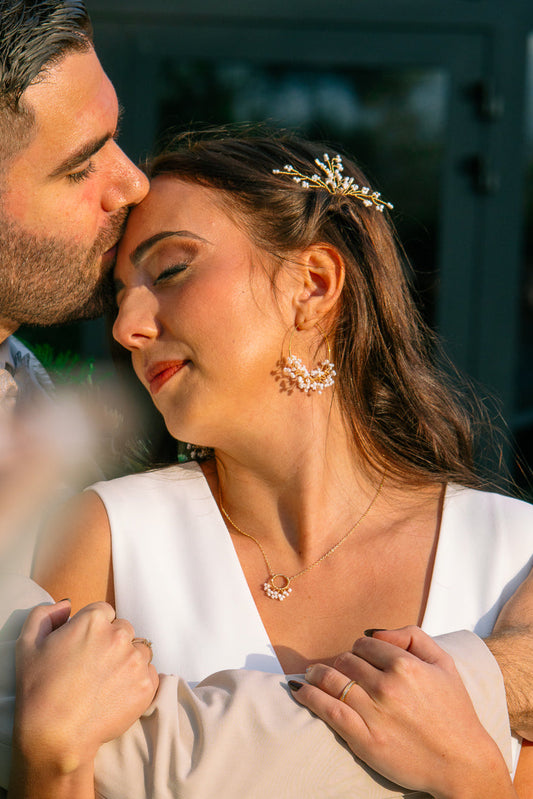 Boucles d'oreilles créoles perles - Créoles GYPSOPHILE