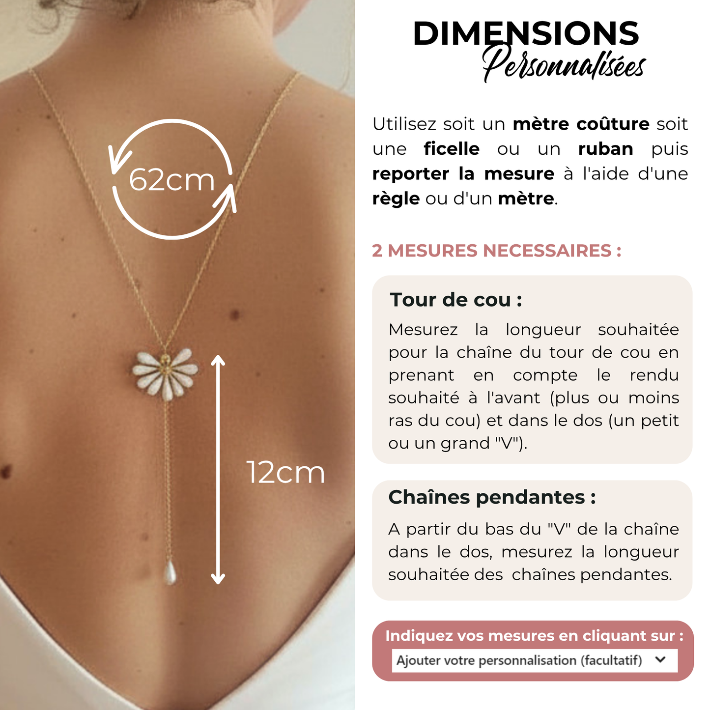 Collier de dos eventail en porcelaine - CHARLOTTE