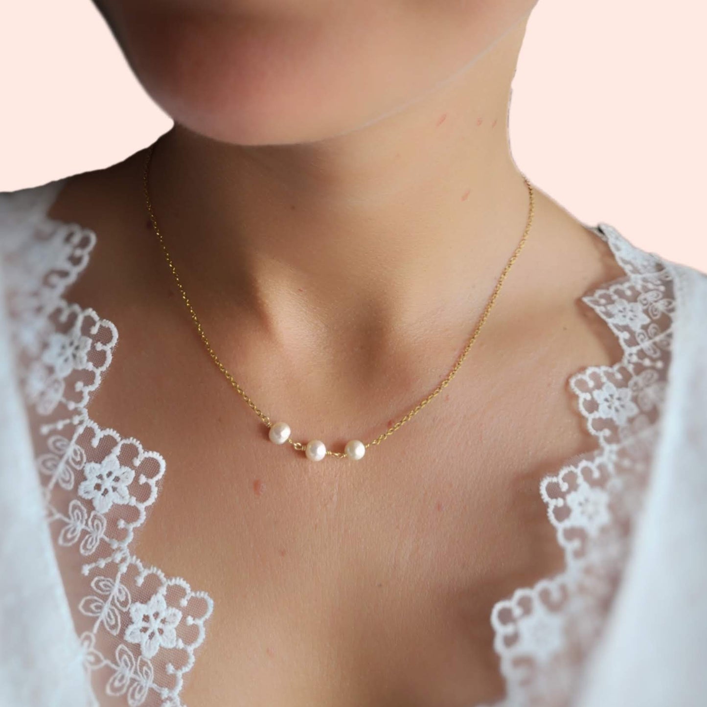 collier mariage perles d'eau douce