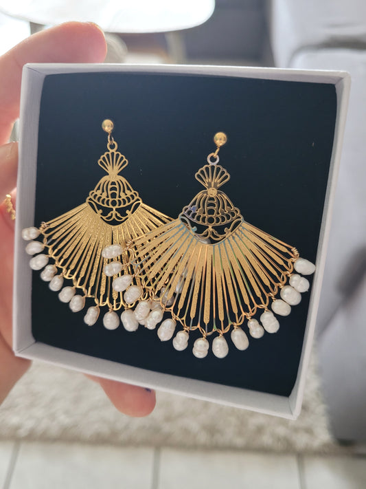 Grande boucles d'oreilles éventail- SEVILLE