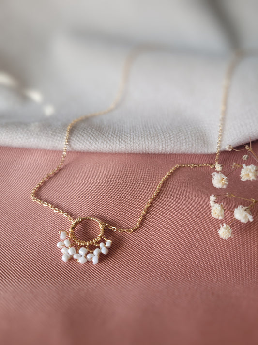 Collier mariage petites perles nacrées - ras de cou CAPUCINE