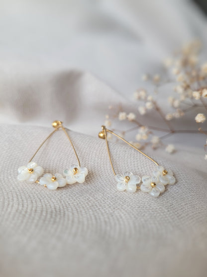 boucles d'oreilles mariée moderne et romantique