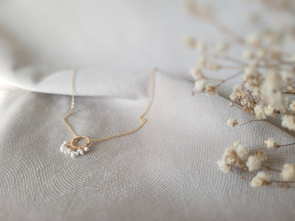 Collier mariage petites perles nacrées - ras de cou CAPUCINE