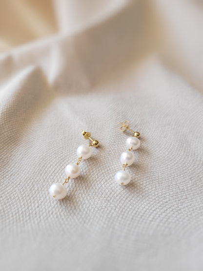 boucles d'oreilles perles pendantes