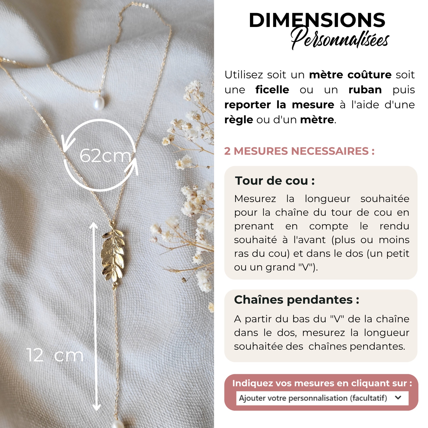 Collier de dos brin d'olivier - OLIVIA