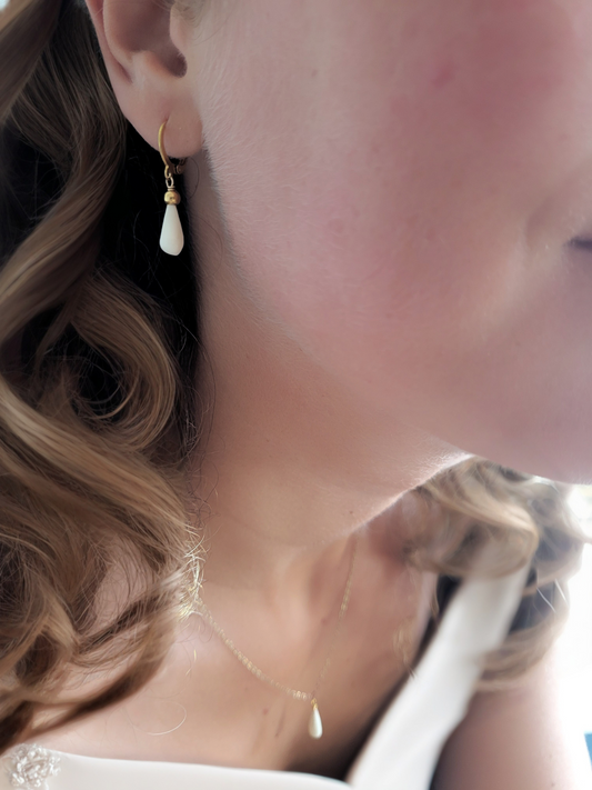 boucles d'oreilles minimaiste porcelaine mariage