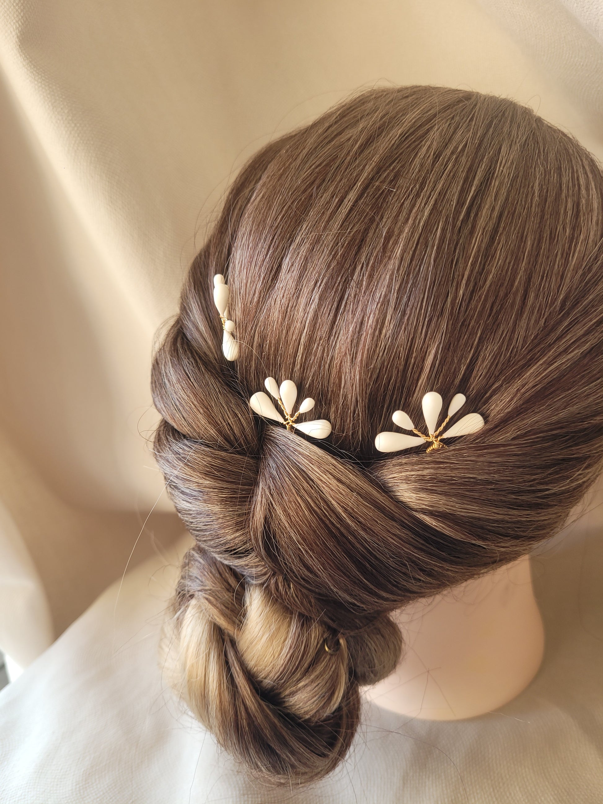 accessoire cheveux mariage porcelaine