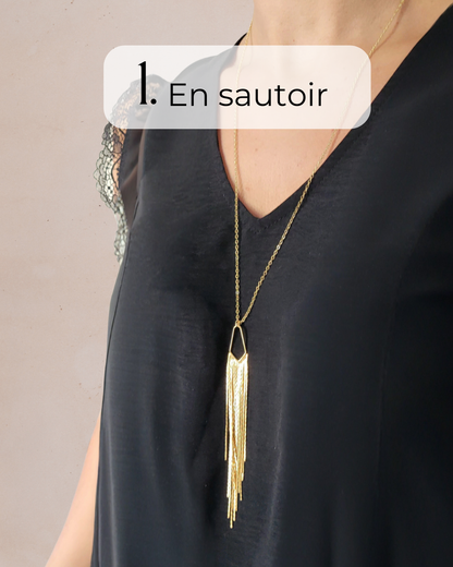 Collier de dos frange de chaînes pendantes - NIAGARA