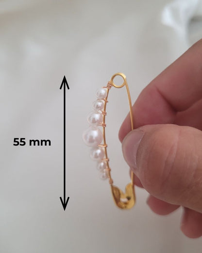 Attache-traîne de mariée en perles nacrées - PERLA
