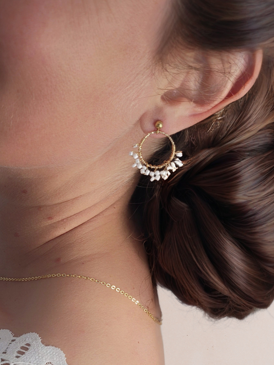 Boucles d'oreilles mariée élégantes