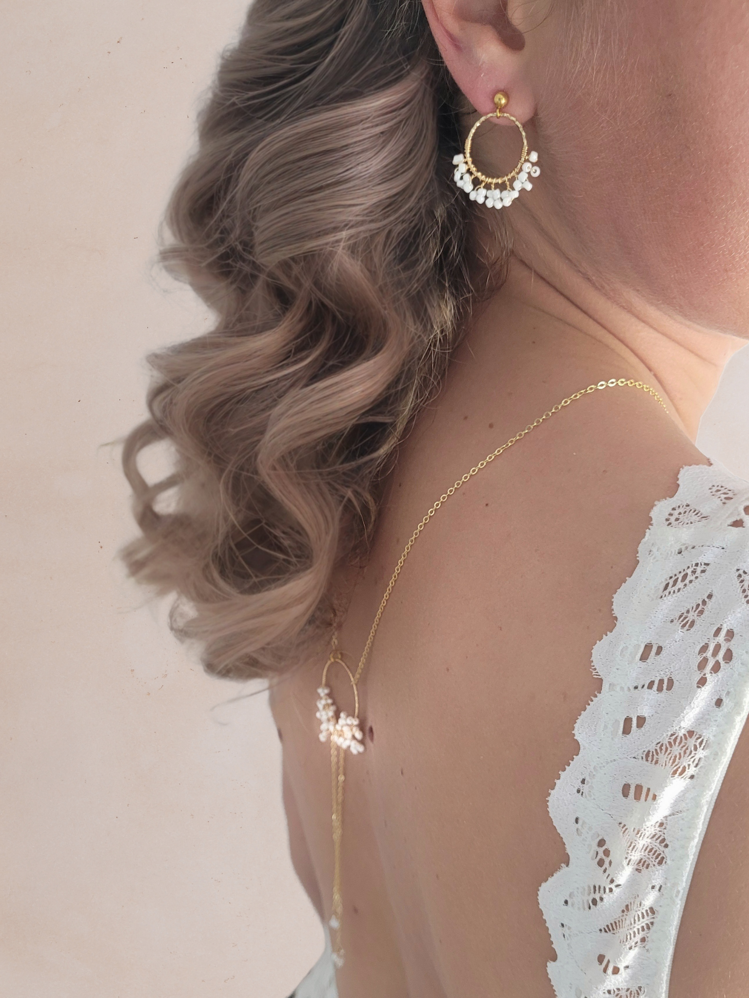 parure de bijoux mariage perles nacrées