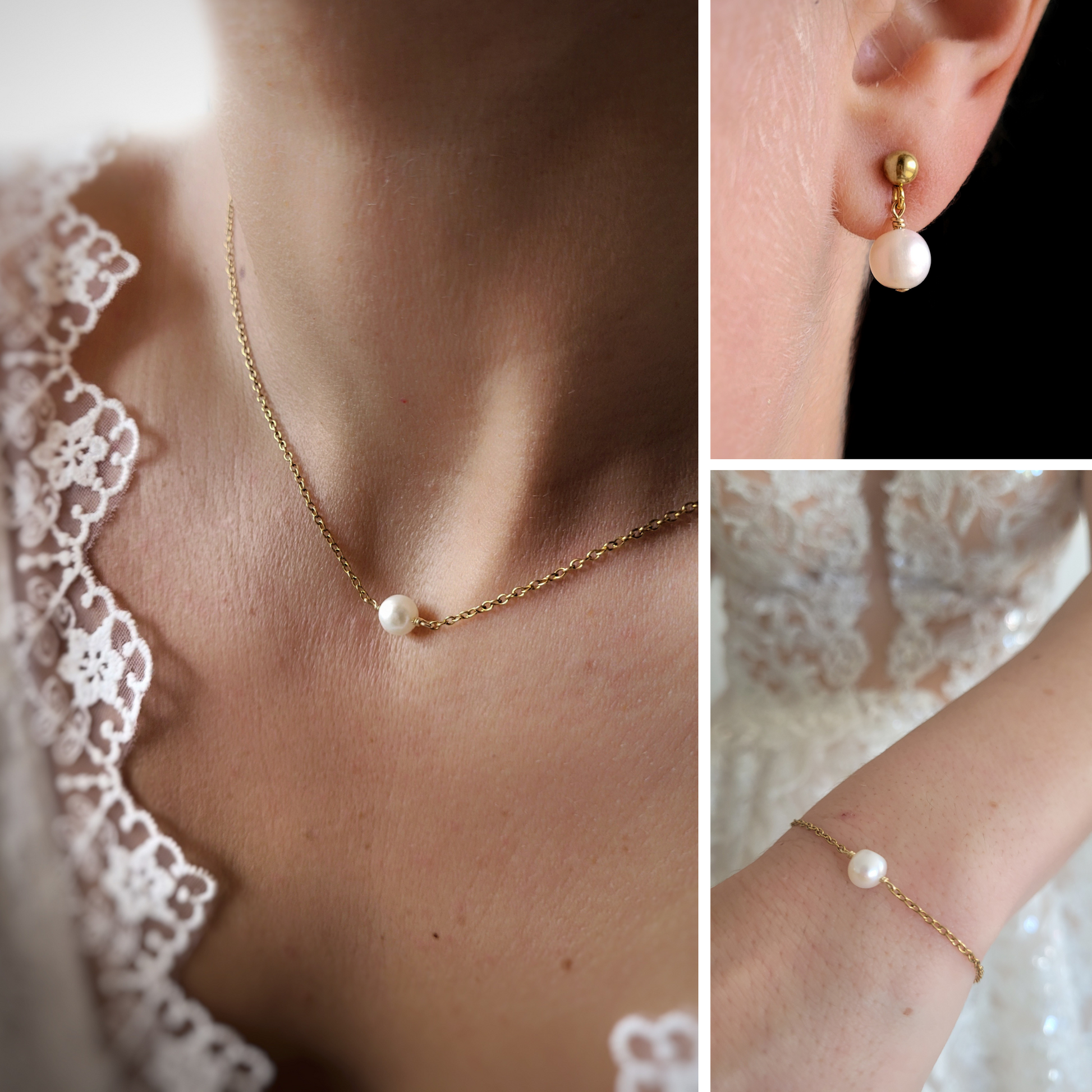 PARURE BIJOUX MARIAGE PERLES DE CULTURE