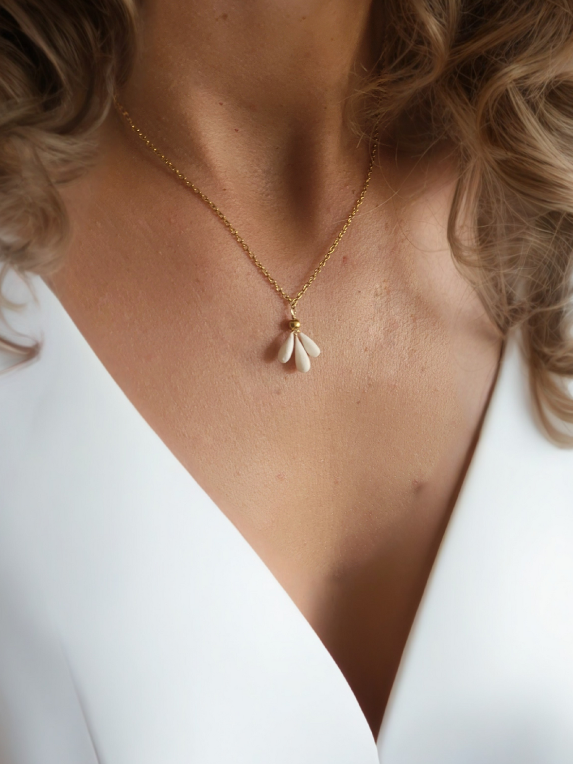 collier mariage en porcelaine