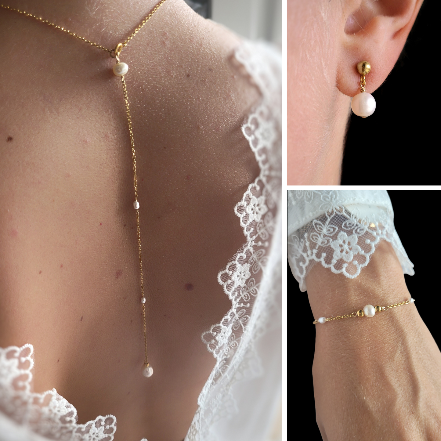 Boucles d'oreilles mariage perle - ANNA