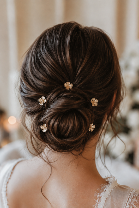 Pics à cheveux fleur dorée MIA