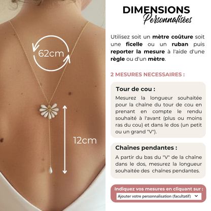 Collier de dos eventail en porcelaine - CHARLOTTE