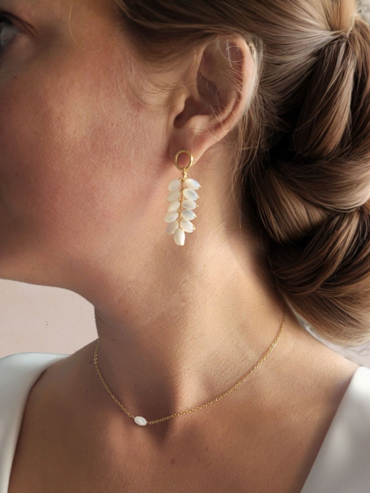 boucles d'oreilles mariage pendantes élégantes