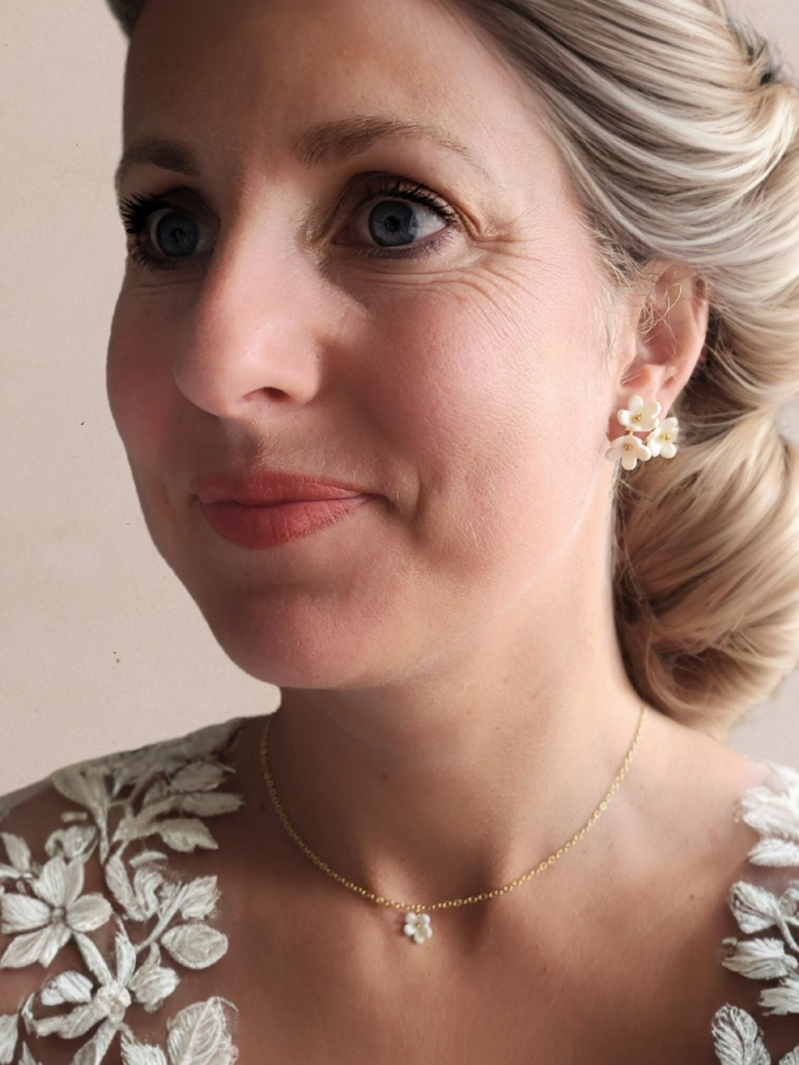 boucles d'oreilles mariage romantique et champêtre