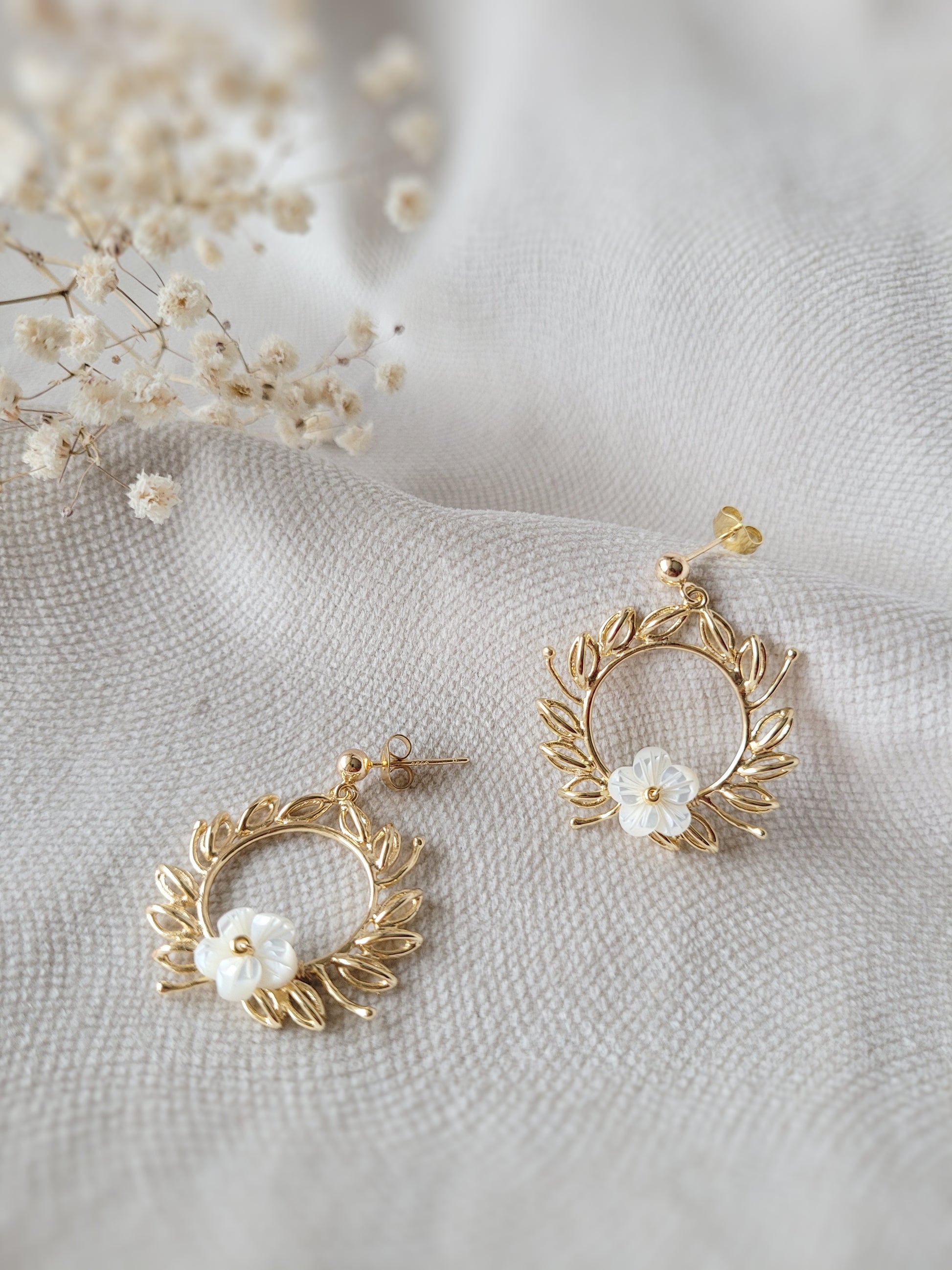 boucles d'oreilles cérémonie civile mariage romantique