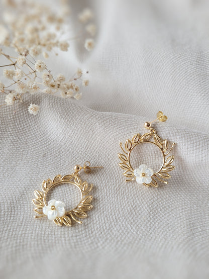 boucles d'oreilles cérémonie civile mariage romantique