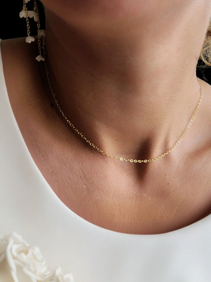 collier fin minimaliste mariée