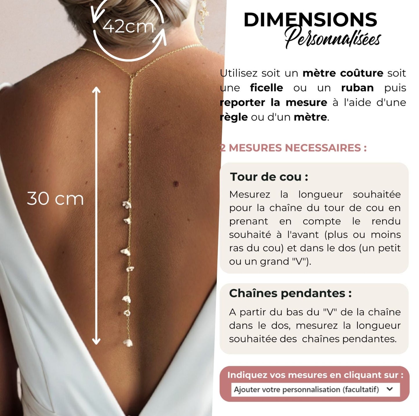 collier de mariée sur mesure frabriqué sur Lyon