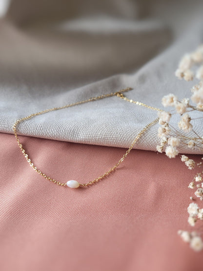 collier perle solitaier en nacre naturelle mariage