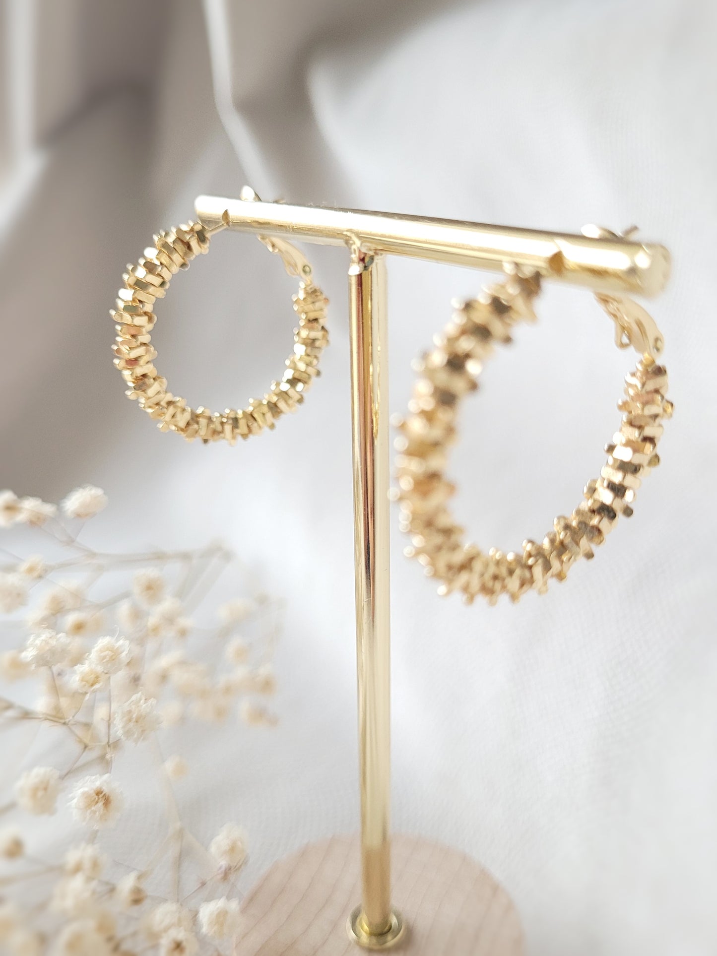 créoles en laiton doré  sans nickel