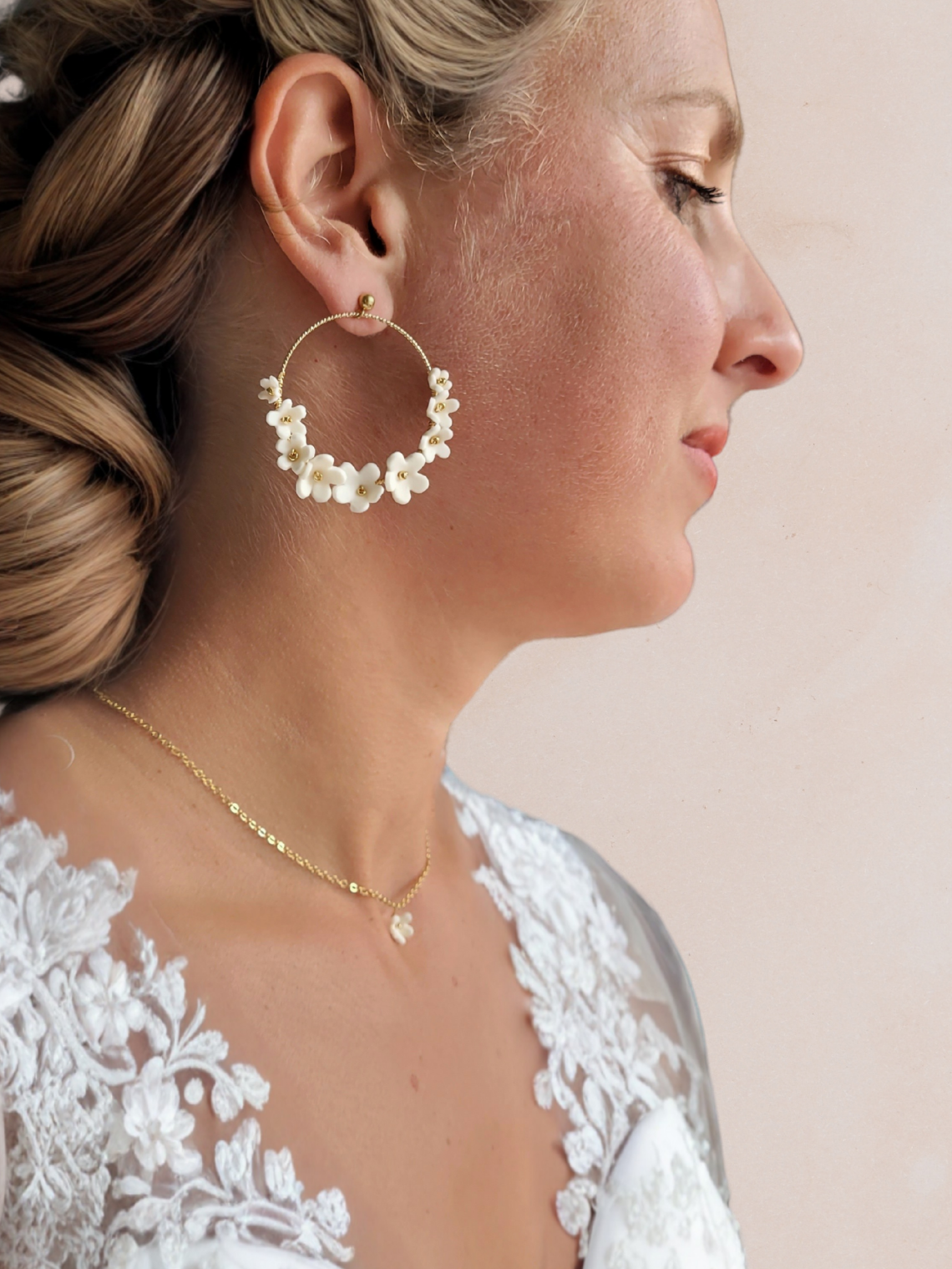 Parure bijoux en porcelaine cérémonie civile mariage