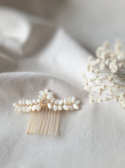 peigne de mariée délicat 10 dents dorées