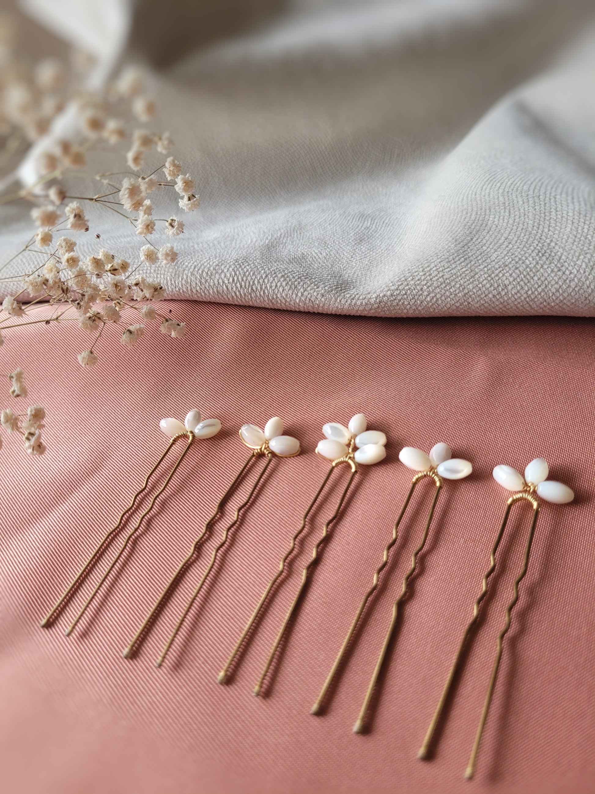 Lot de pics à chignon perles nacrée ivoire