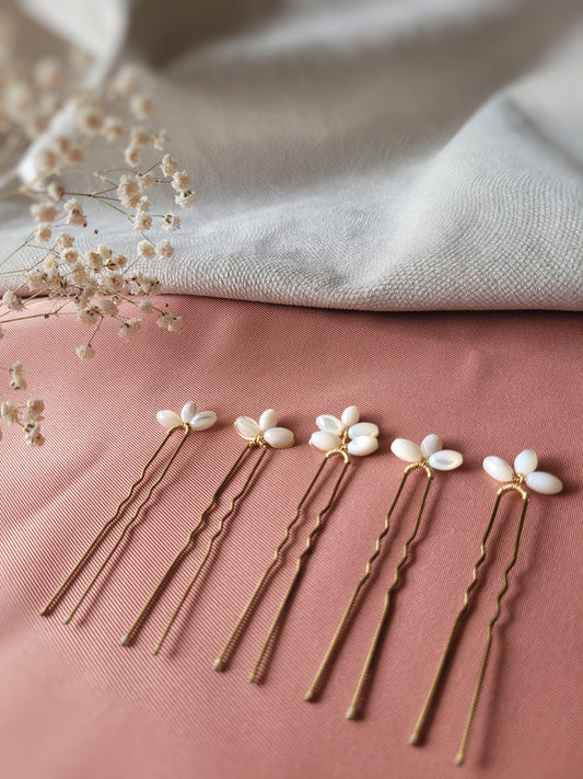 Lot de pics à chignon perles nacrée ivoire
