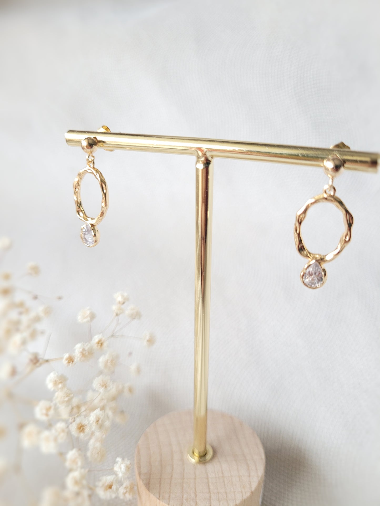 boucles d'oreillses puces rondes mariagebohème chic