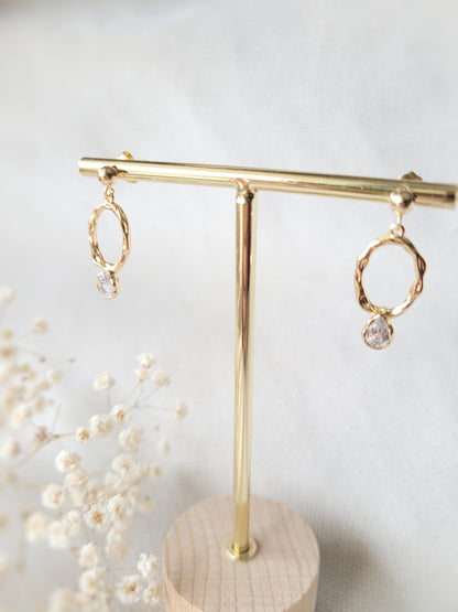 boucles d'oreillses puces rondes mariagebohème chic